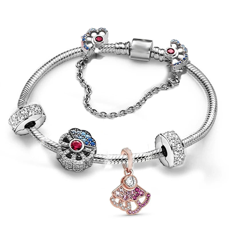 Classic Heart Charm Snake Chain Bracelet for Women