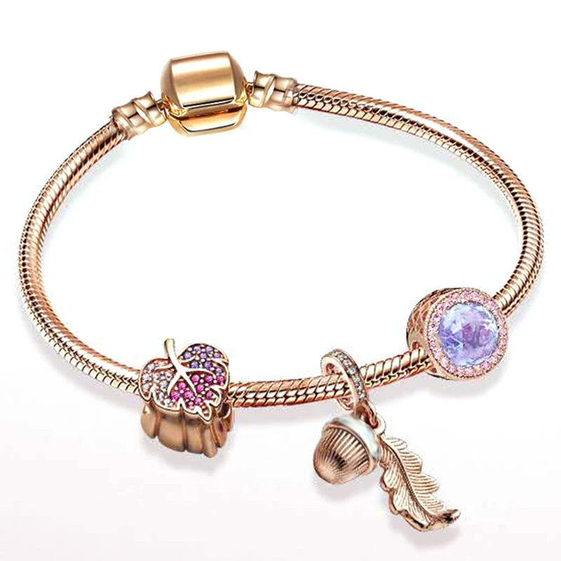 Classic Heart Charm Snake Chain Bracelet for Women
