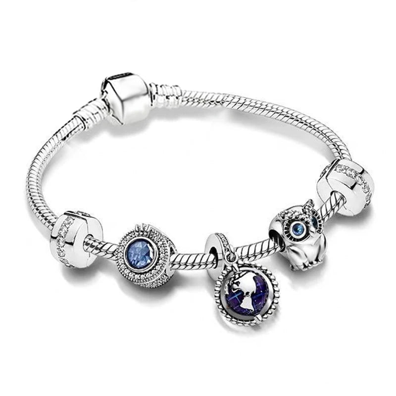Classic Heart Charm Snake Chain Bracelet for Women