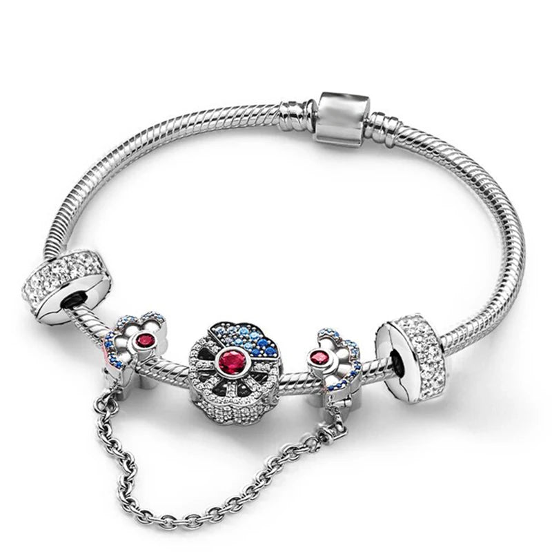 Classic Heart Charm Snake Chain Bracelet for Women