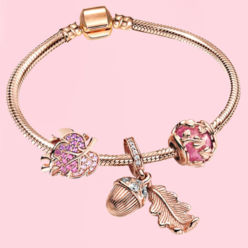 Classic Heart Charm Snake Chain Bracelet for Women