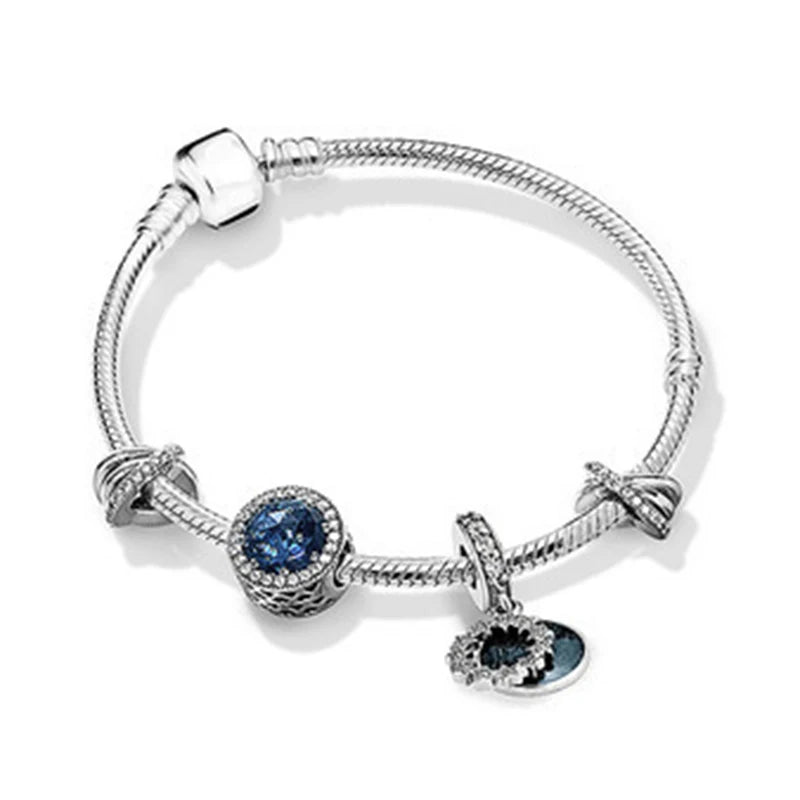 Classic Heart Charm Snake Chain Bracelet for Women