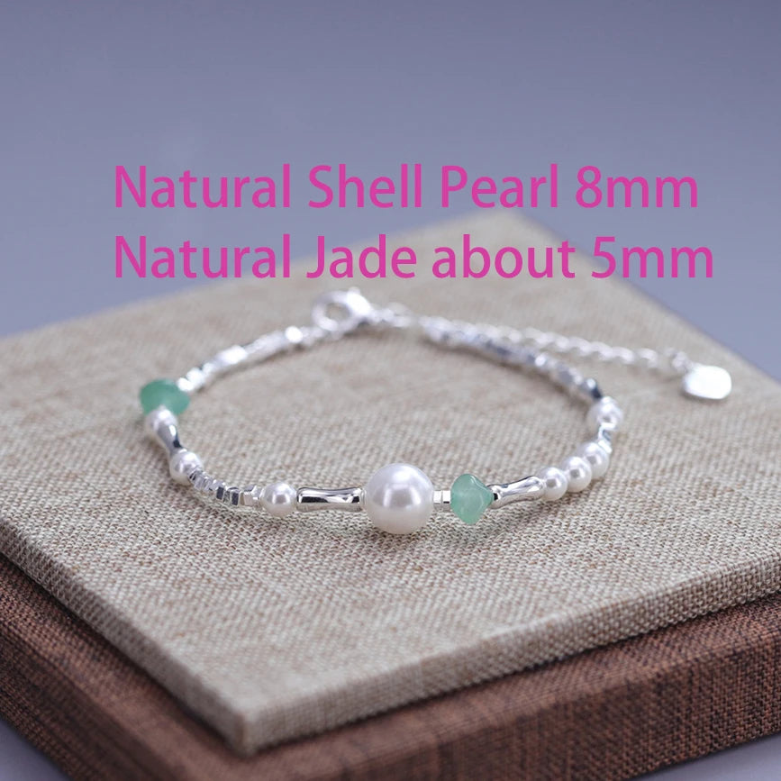 925 Sterling Silver Double Heart Bead Bracelet