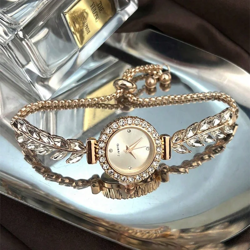 Simple Luxury Women's Diamond Quartz Bracelet Watch