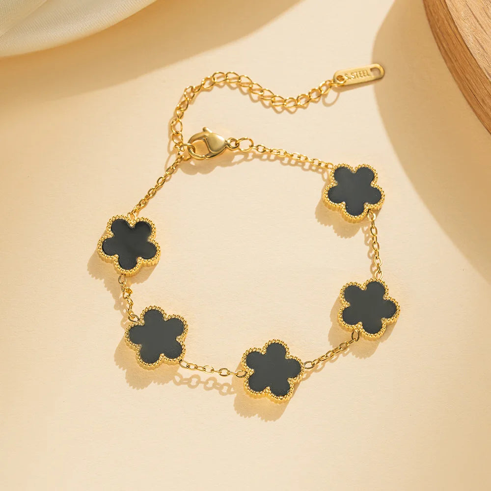 Five Leaf Flower Bracelet Unisex – Floral Design