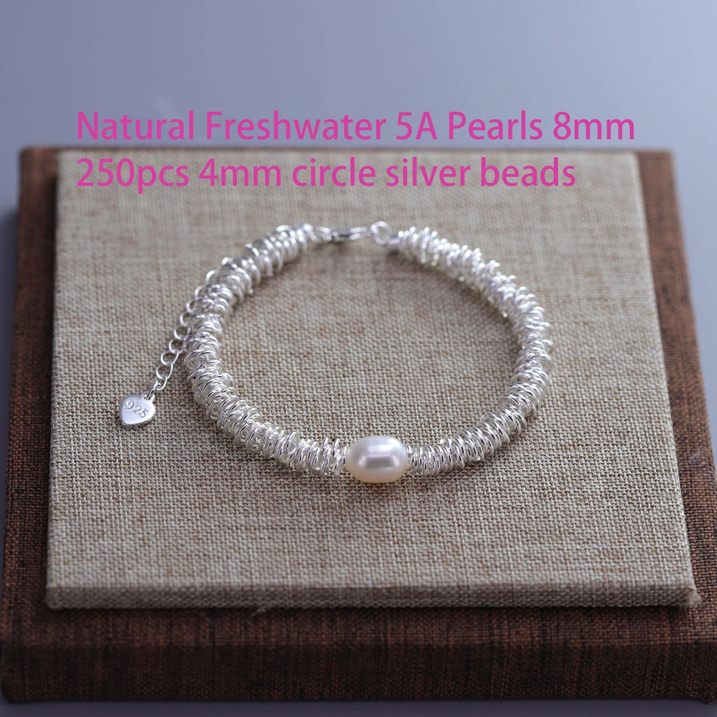 925 Sterling Silver Double Heart Bead Bracelet