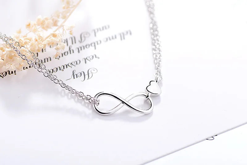 925 Sterling Silver Double Heart Bead Bracelet