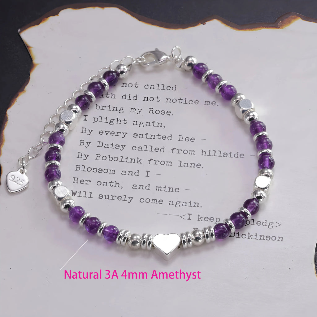 925 Sterling Silver Double Heart Bead Bracelet