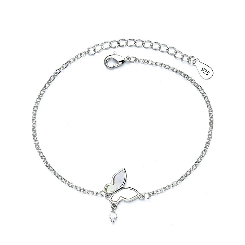 925 Sterling Silver Double Heart Bead Bracelet