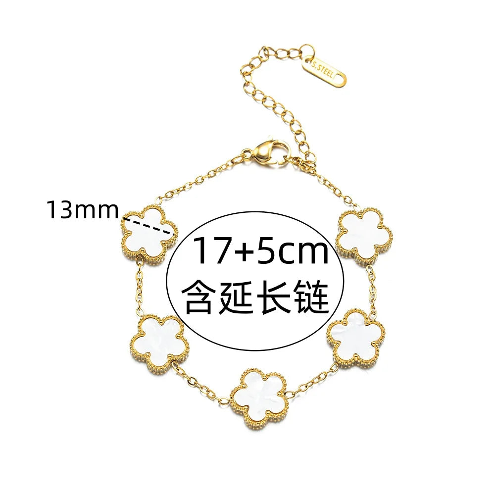 Five Leaf Flower Bracelet Unisex – Floral Design
