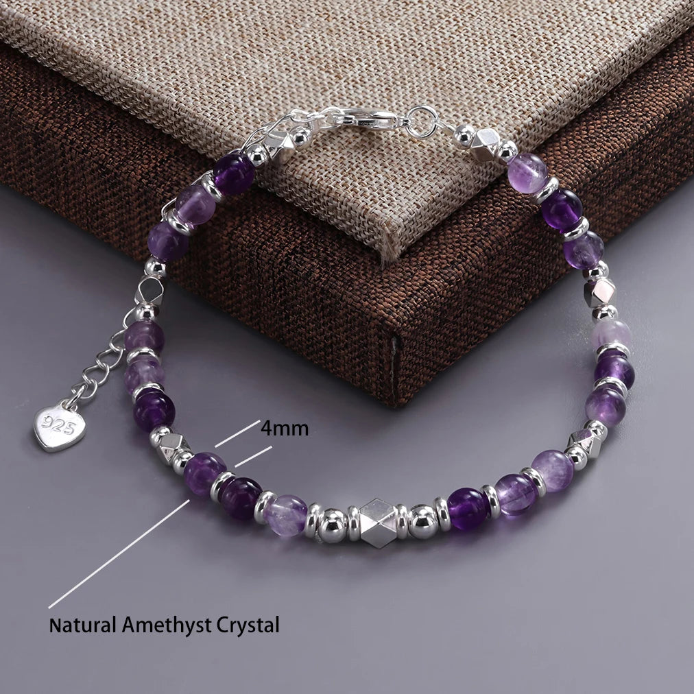 925 Sterling Silver Double Heart Bead Bracelet