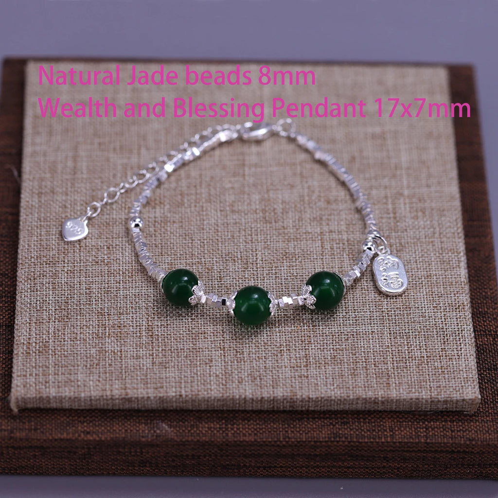925 Sterling Silver Double Heart Bead Bracelet