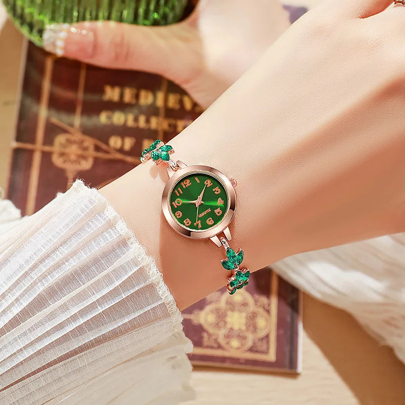 Elegant Women’s Rhinestone Bracelet Watch – Luxury Quartz Gift ✨