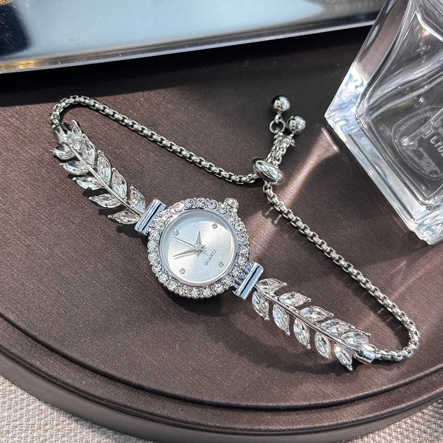 Simple Luxury Women's Diamond Quartz Bracelet Watch