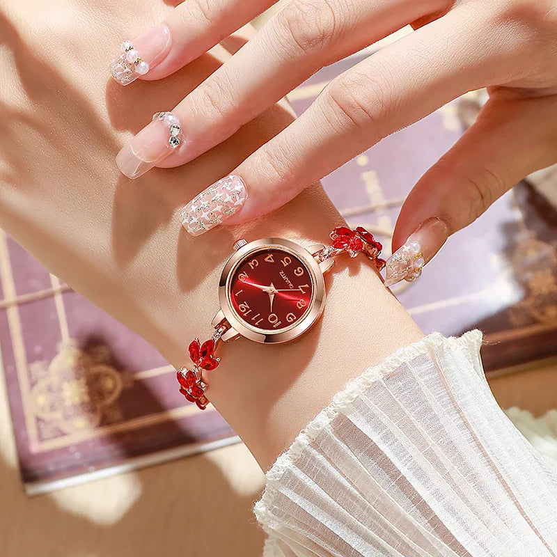 Elegant Women’s Rhinestone Bracelet Watch – Luxury Quartz Gift ✨