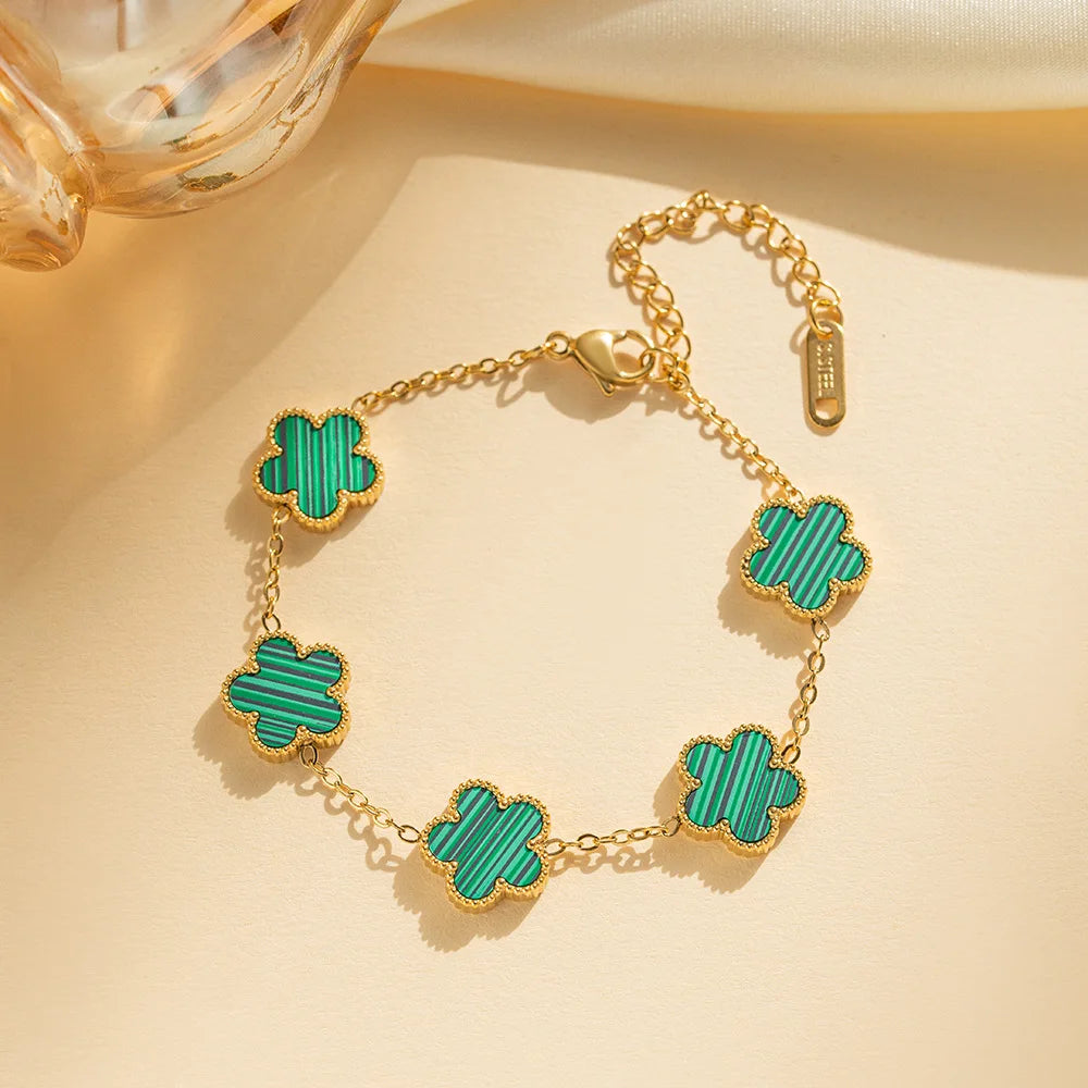 Five Leaf Flower Bracelet Unisex – Floral Design
