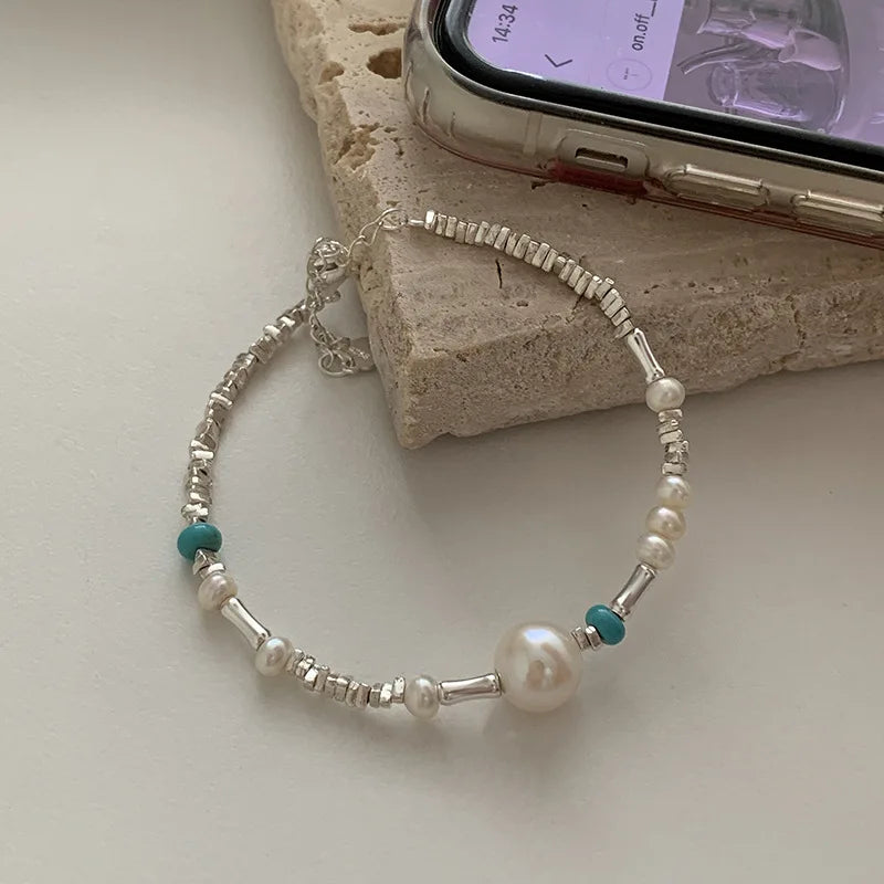 925 Sterling Silver Double Heart Bead Bracelet