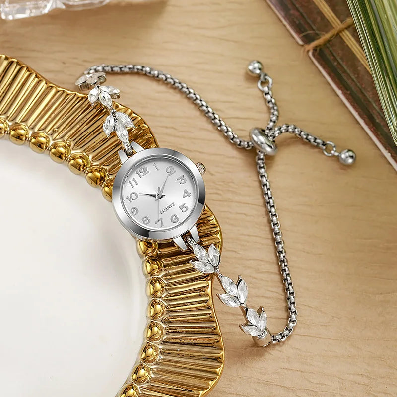 Elegant Women’s Rhinestone Bracelet Watch – Luxury Quartz Gift ✨