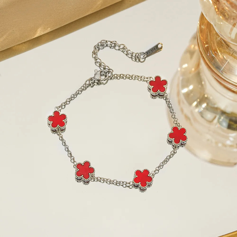 Five Leaf Flower Bracelet Unisex – Floral Design