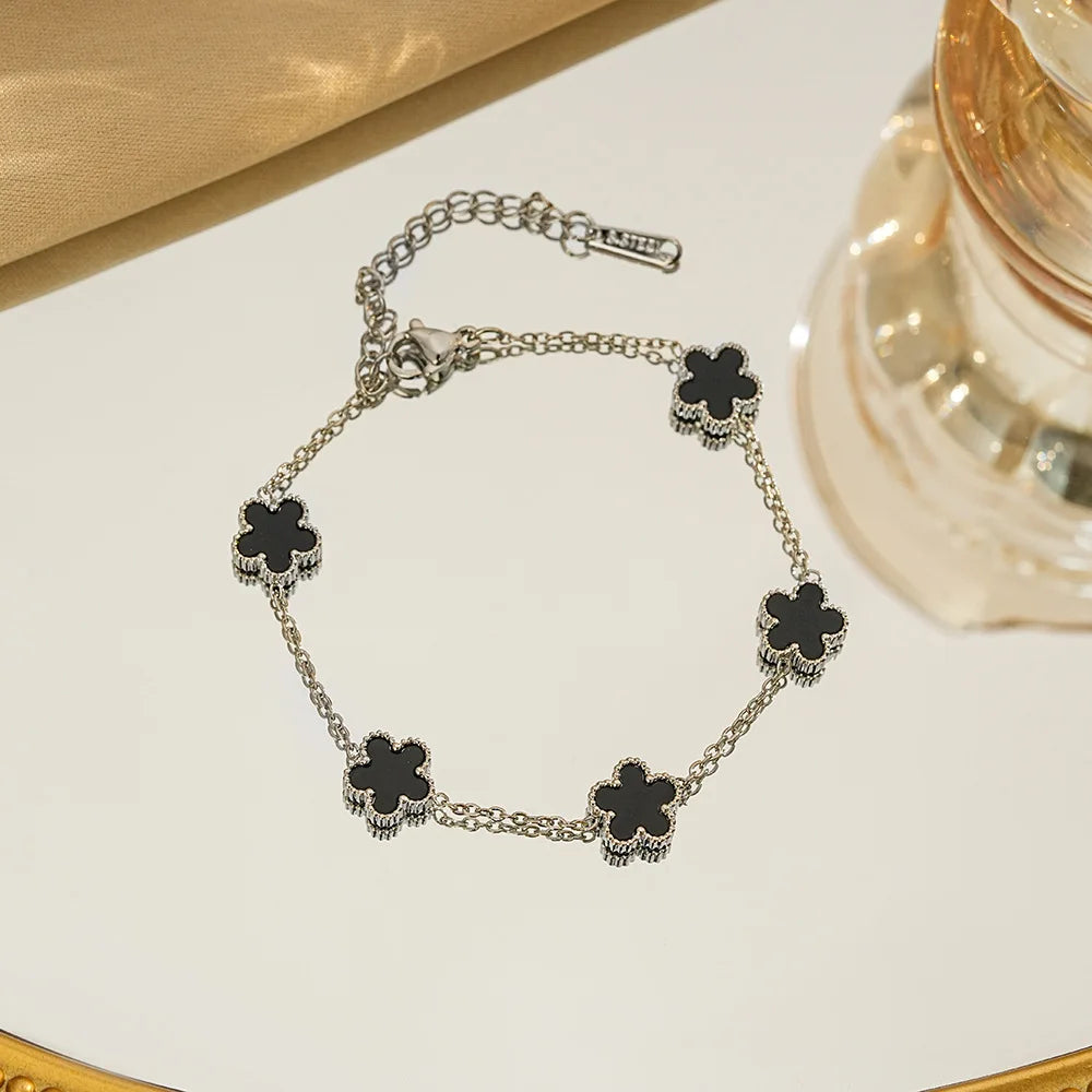 Five Leaf Flower Bracelet Unisex – Floral Design