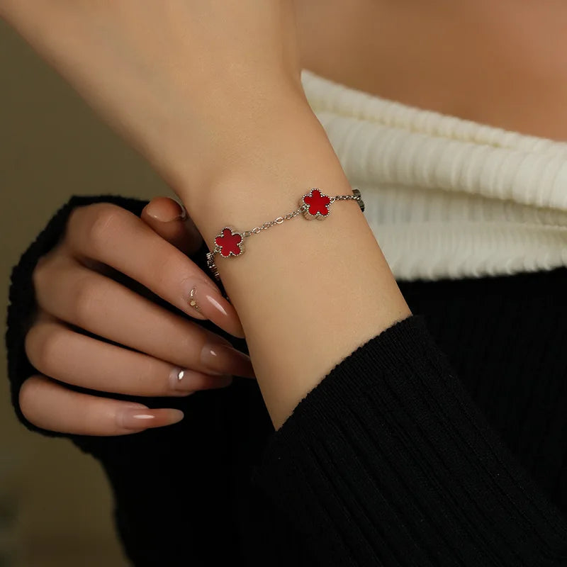 Five Leaf Flower Bracelet Unisex – Floral Design