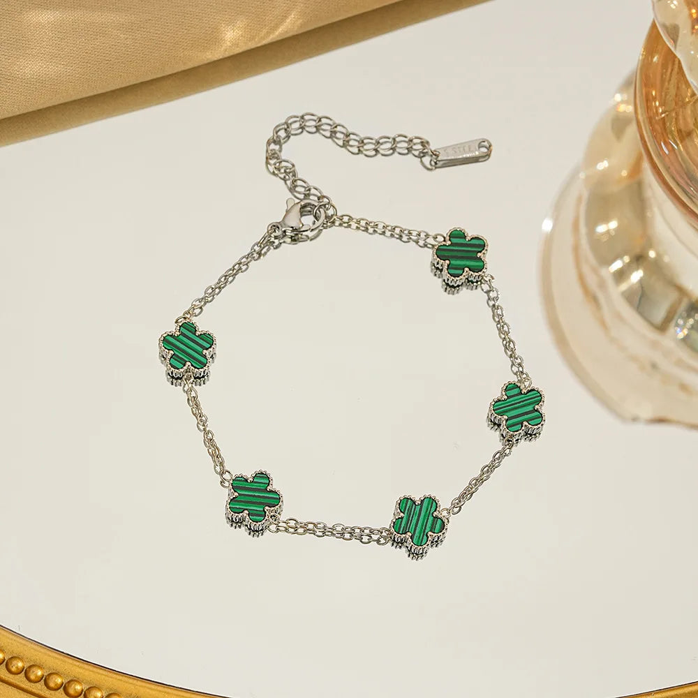 Five Leaf Flower Bracelet Unisex – Floral Design