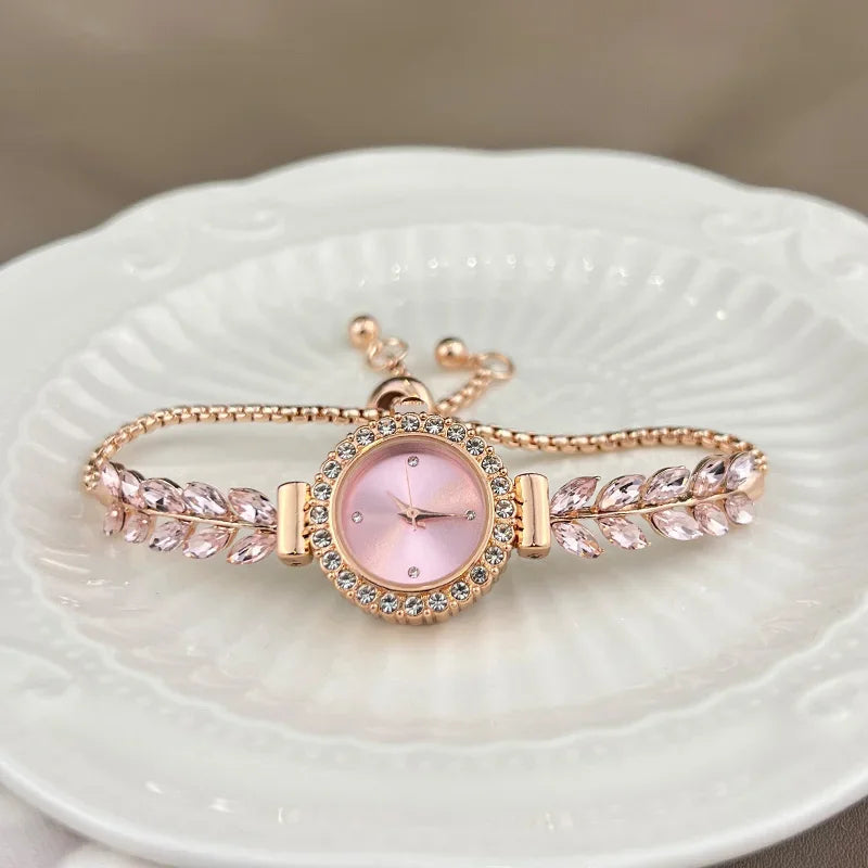 Simple Luxury Women's Diamond Quartz Bracelet Watch