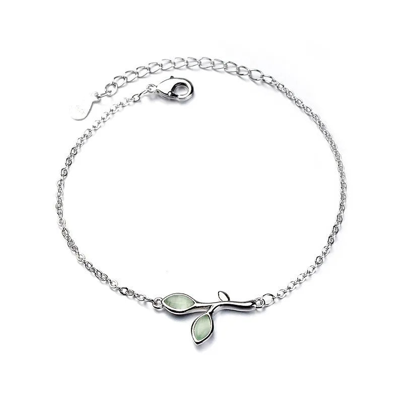 925 Sterling Silver Double Heart Bead Bracelet