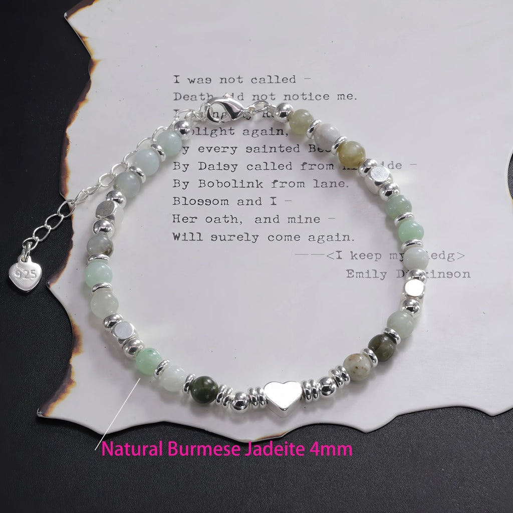 925 Sterling Silver Double Heart Bead Bracelet