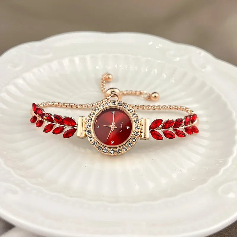 Simple Luxury Women's Diamond Quartz Bracelet Watch