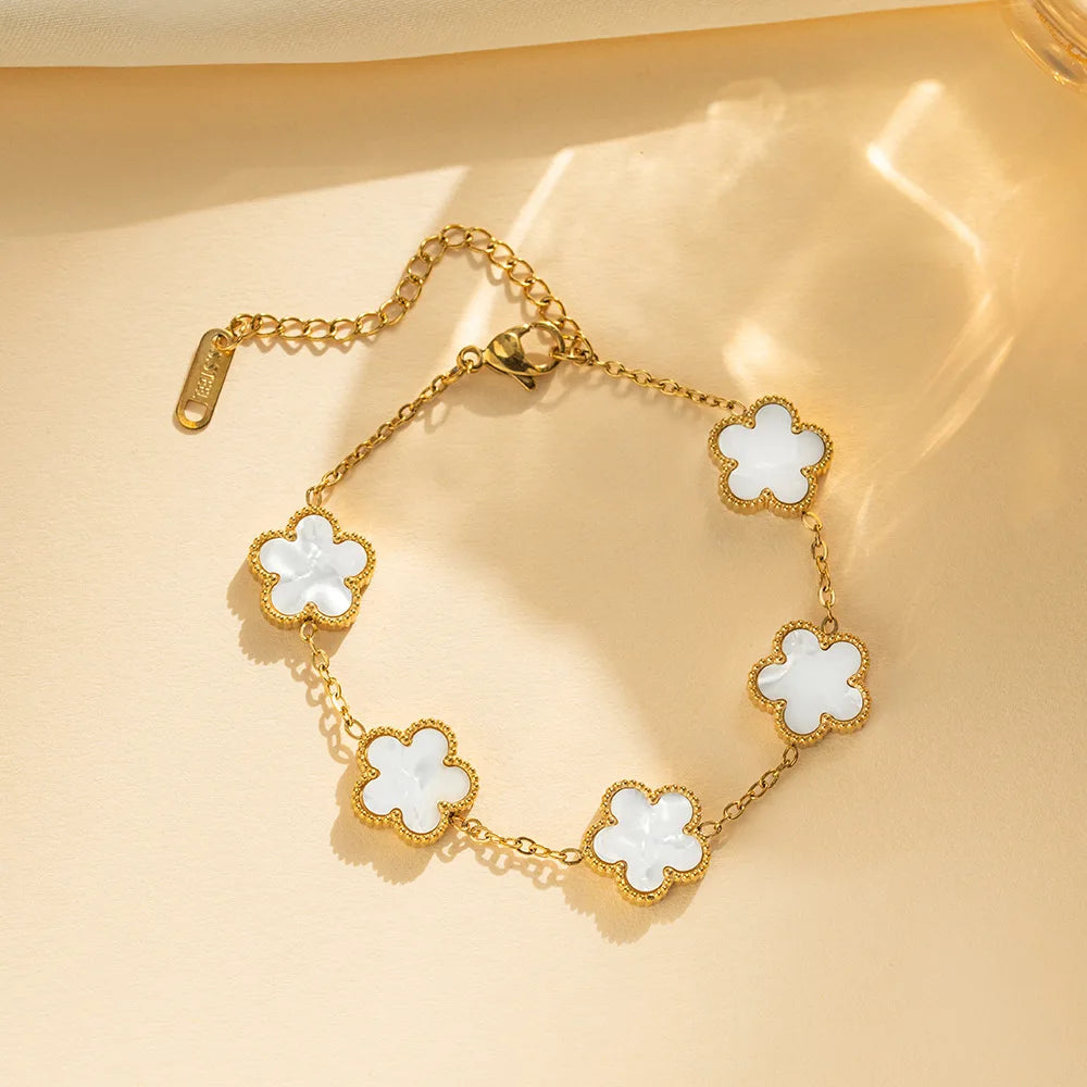 Five Leaf Flower Bracelet Unisex – Floral Design