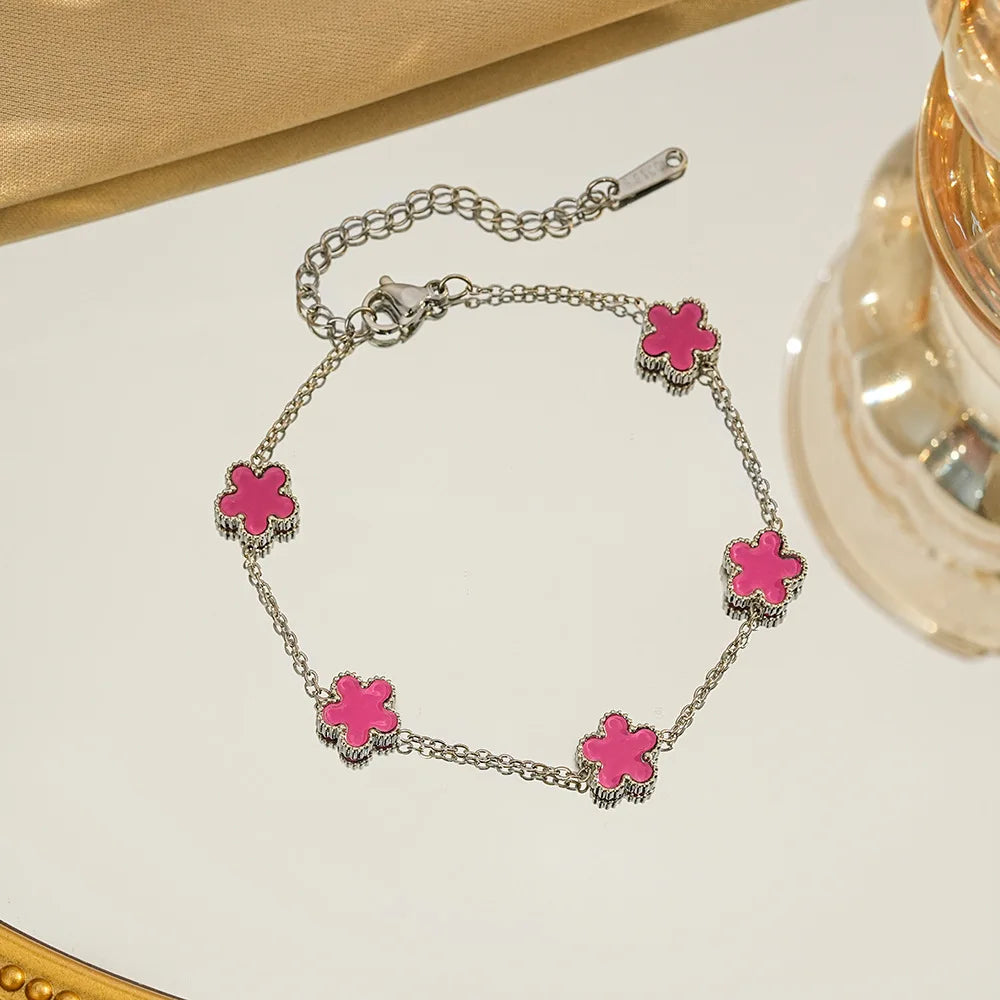 Five Leaf Flower Bracelet Unisex – Floral Design